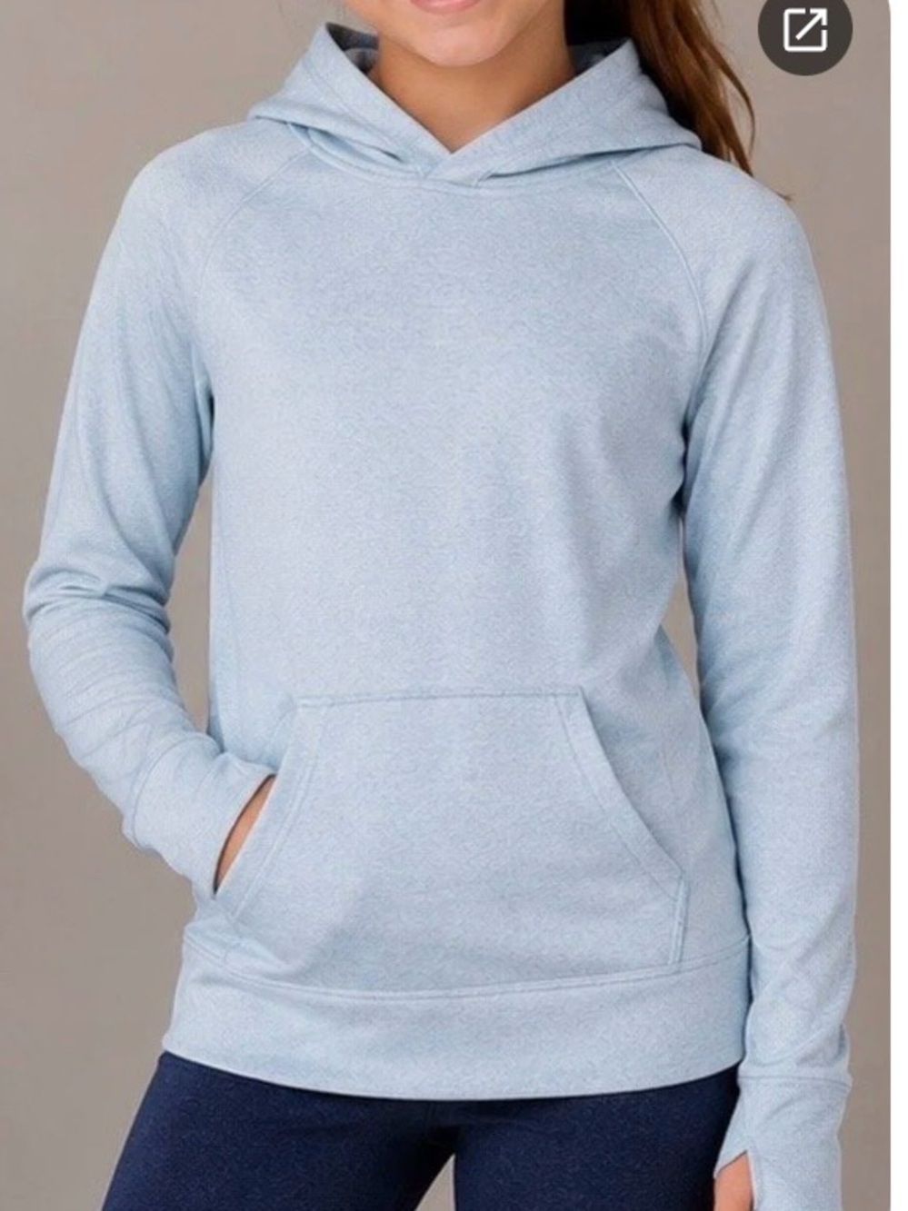 Athleta Girl Light Blue Uptempo Hooded Top Size XL